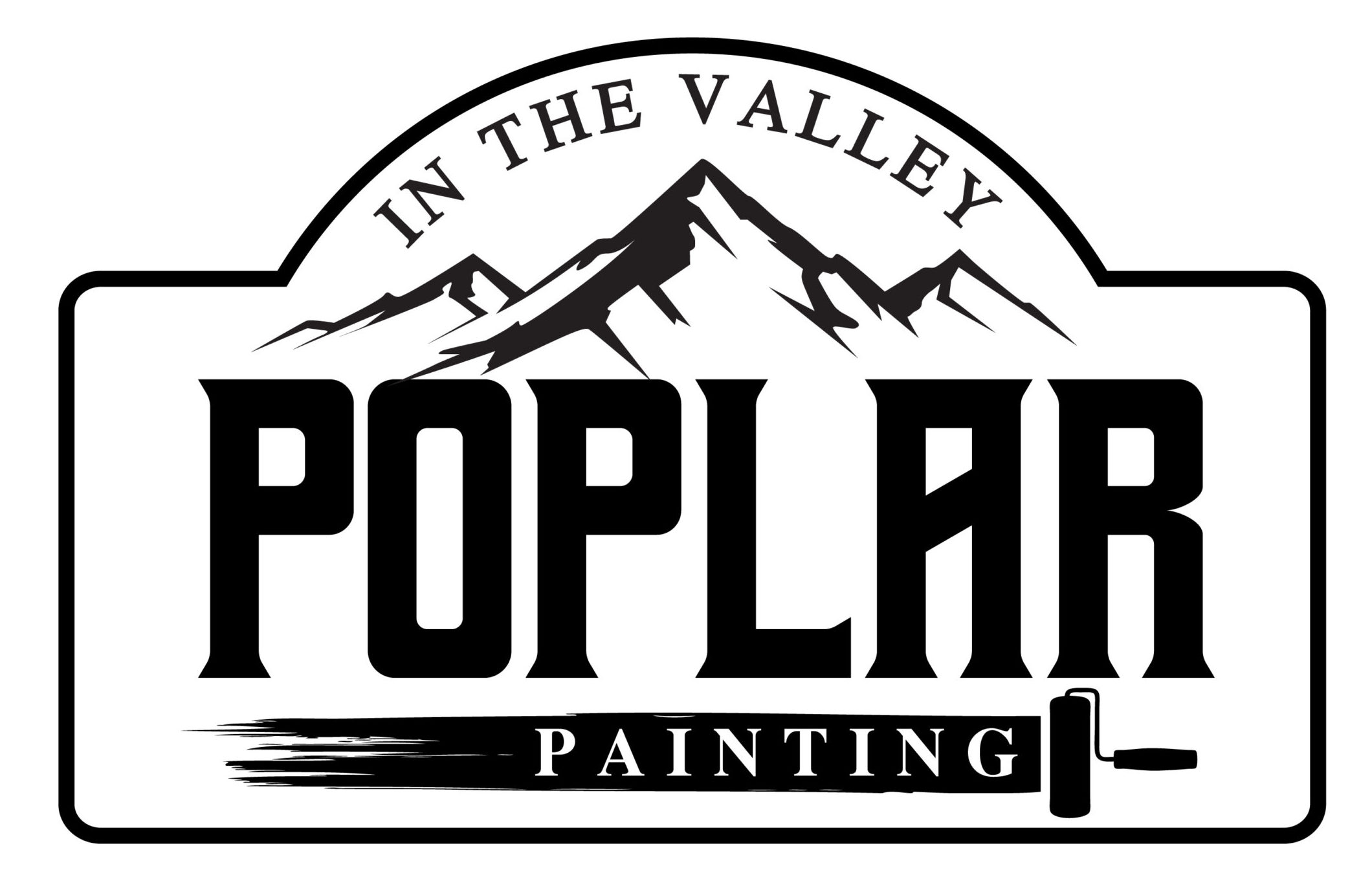 Poplar Painting - Logo of poplar painting featuring mountain imagery with text "in the valley" above the company name.